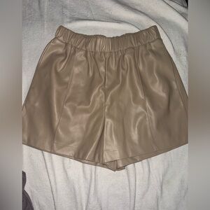 Topshop Faux Leather Running Shorts